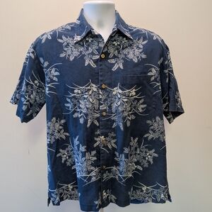 Navy Blue Floral Men's Shirt